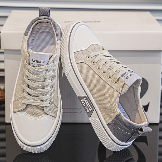 
Changxiang Huili men's shoes 2025 summer versatile low-top shoes canvas shoes men's casual sports shoes Korean style student trendy shoes men beige 42