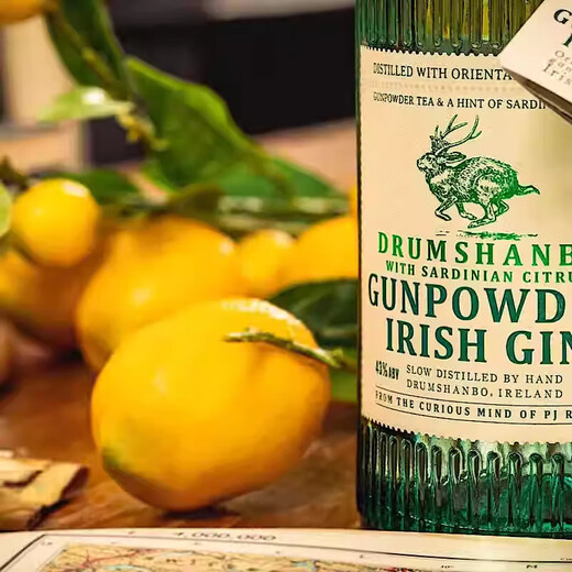 
JiTu Irish original bottle imported deer antler rabbit fire flame California orange gin DRUMSHANBO GUN POWDER GIN California orange version 700mL