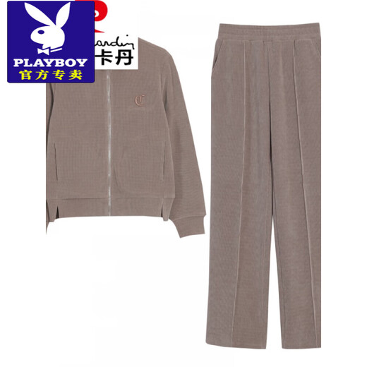 Playboy (Playboy) Sportanzug für Frauen Frühling und Herbst 2025 Neue Modemarke mittleren Alters im mittleren Alter losen Running Sweatshirt Casual Two-Tiefe Grass Green M [80-100jin [Jin ist gleich 0,5 kg]]
