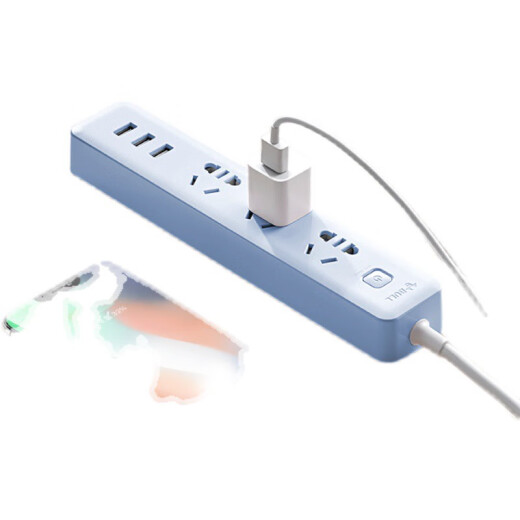Bull (Bull) Steak Inserta de bistec múltiple enchufe de escritorio doméstico de escritorio USB con enchufe USB Telephil Mobile Charging Plug con cable de 6 captación 20W Carga rápida de 1.8 metros U12033