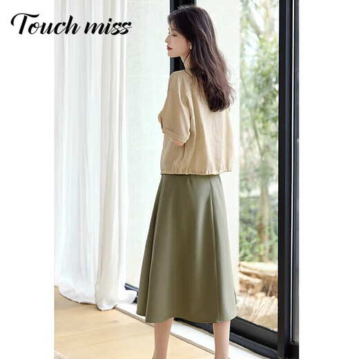 Tachimis Touch Miss Französische Nischenjacke für Frauen 2025 Sommer Neues Design Sinn für Pendler lässige und modische einfache einfache Kurzärmer-Frauenkleidung Khakis 100jin [Jin ist gleich 0,5 kg] oder weniger