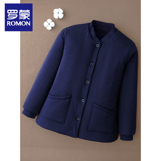 ROMON pure cotton men's liner cotton jacket dad warm close-fitting cotton coat middle-aged and elderly thickened inner cotton coat winter navy blue L recommended 90-105Jin Jin equals 0.5 kg
