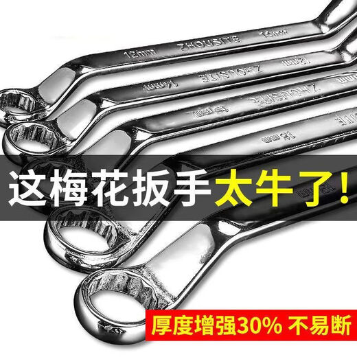 史丹利（STANLEY）梅花扳手双头加长两用镜面抛光扳手内六角镀铬梅花汽修扳手大全套 双梅花扳27-30