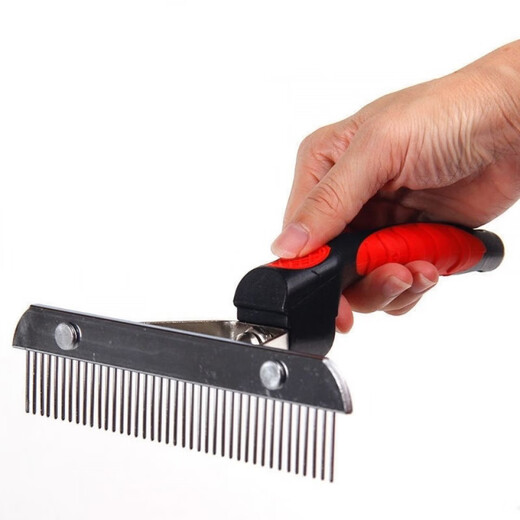 Pet dog comb, special dog hair brush for large dogs, dog hair comb, golden retriever, Samoyed, Alaska supplies needle comb, large, all red, handle nail comb rake - normal