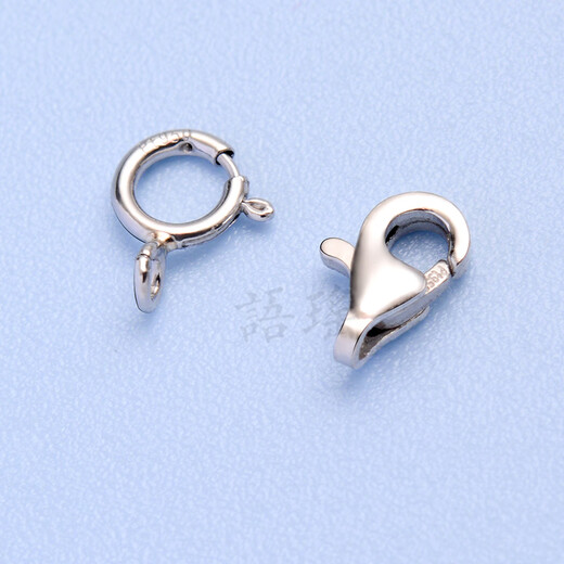 Yuyao pt950 platinum spring buckle necklace buckle head diy pearl bracelet bracelet connecting buckle accessories lobster buckle women's jewelry platinum 5mm closed spring buckle + 2 thick closed rings