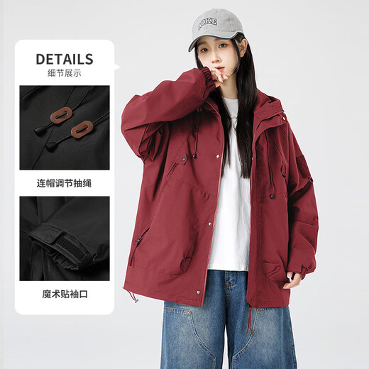 Western Camel (VANCAMEL) Jacket for Young Men, Windproof and Waterproof, Same Style for Men and Women, Mountaineering Outdoor Couple Jacket, Vermilion Red XL