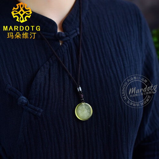MARDOTG Citrine Pendant Men's Yin Yang Five Elements Bagua Amulet Necklace Bagua Brand