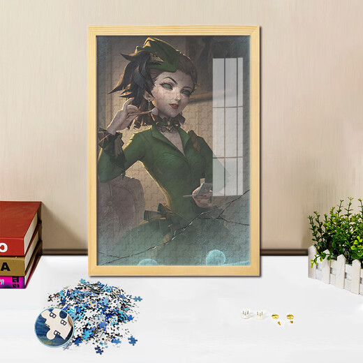 Die fünfte Persönlichkeit Mary Red Lady Puzzle 1000 Stücke Holz gerahmt erwachsene handgefertigte DIY-Spleißspielzeug A12349-Red Lady 55x42 cm (Brechen mit schwarzem Fotorahmen) 500 Stücke