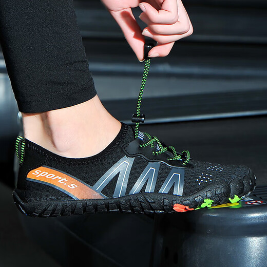 McCann Comprehensive Indoor Fitness Shoes Men's Soft Sole Shock Absorbing Running Jumping Shoes Women's Anti-Slip Shock Absorbing Training Shoes Breathable Dark Blue 39