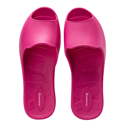 Footwork BUOOUNSU imported from Taiwan, China, fish mouth anti-collision children's parent-child slippers for men and women, all-season non-slip, light and soft, peach blossom red, 25 CM shoe length (M suitable for 36-38)