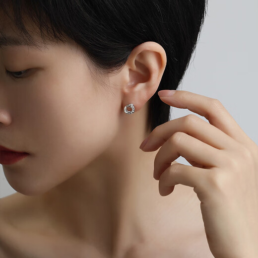 Ming brand jewelry platinum Pt950 platinum flow ring earrings gift for women BFH0100 platinum earrings about 2.44 grams