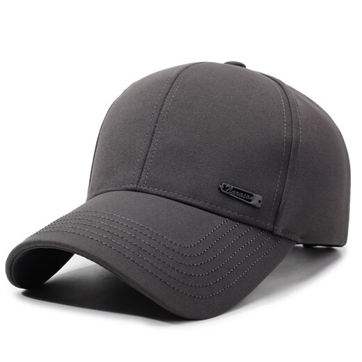 Spring and autumn hats for middle-aged and elderly people for outdoor travel, versatile peaked caps, sunshades for men, simple casual hard-top baseball caps, black, adjustable