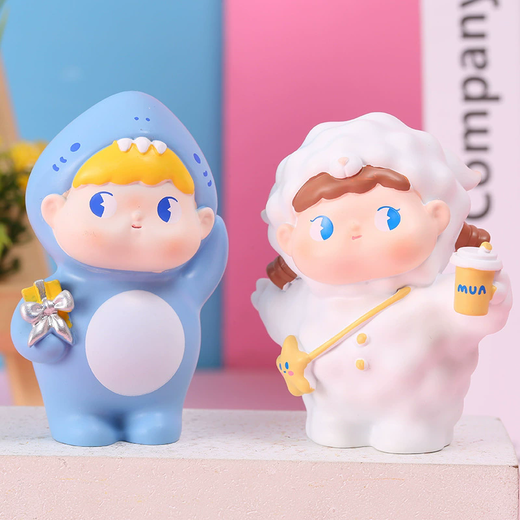 Monkey Happy Cartoon Cute Little Duck Blind Box Toy Toys Toys Toys Boy and Girl pour les enfants Ornements pour offrir aux amis des cadeaux d'anniversaire d'amis. Darling City [s'il vous plaît prenez 4 photos de tout l'ensemble]