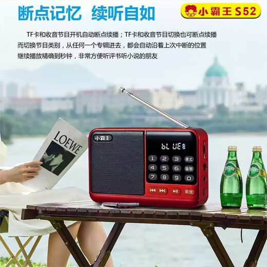 Radio Bluetooth audio player plug-in card small audio radio can be inserted into the card into the U disk into the earphones old man radio Bluetooth radio gray hot model (host + data cable + battery)