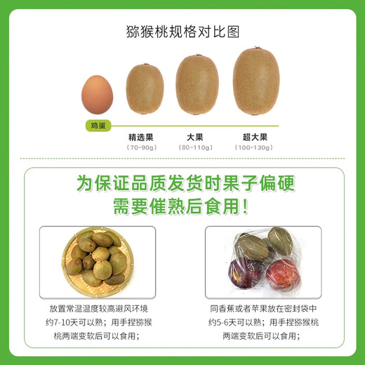 Jingxiansheng Shaanxi Cuixiang Kiwi Fruit 16-18 pieces, single fruit about 80-110g, fresh fruit gift box