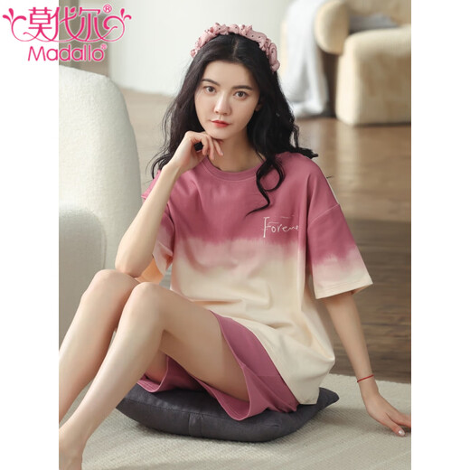 莫代尔2025年新款睡衣女夏短袖短裤夏款学生时尚简约可外穿家居服套装 ZH-9848 M (80-100斤)