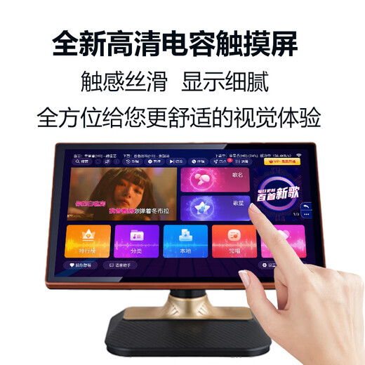 Performer karaoke machine home smart voice home karaoke all-in-one machine new high-definition touch screen WiFi network capacitive screen professional singing high-end and sound element connected to TV 16-inch capacitive touch screen 500G - default floor stand when placing an order (please note the desktop stand)