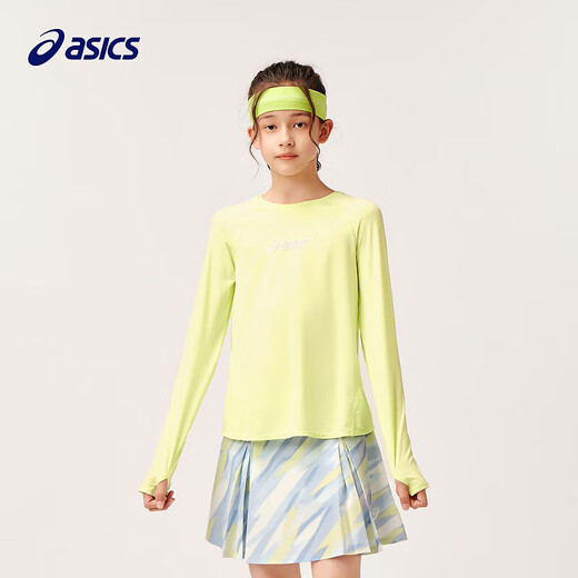 ASICS ASICS SKUNSHIRD COMENTA NIÑOS 2025 Autumn NUEVO NUEVAS 'Girls' Large Beurn Children's Versátiles Versátiles de manga larga Camiseta seca rápida 753 Amarillo 140 cm
