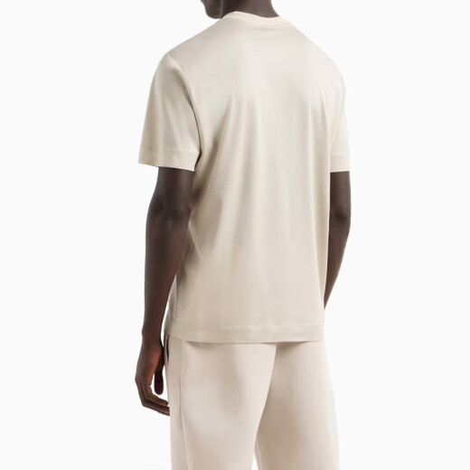 Armani T-shirt Spring and summer new men's short-sleeved simple casual round neck short-sleeved T-shirt top Men's Beige EM001070 AF13747 U1098 S