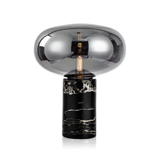 Sanqihu Nordic Einfache postmoderne leichte Luxus -Schreibtischlampe Designer Schlafzimmer Nachtlampe Sinn für Wohnzimmer Dekorative Glas Kreativität Lila S1047 Chromstil -Knopfschalter