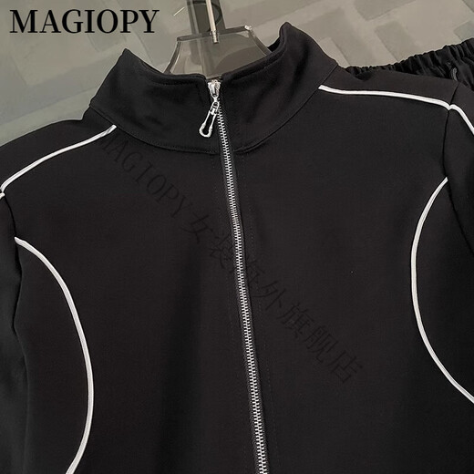 Magiopy International Luxury Brand haut de gamme de gamme Cool Style Sports haut de gamme Sports décontractés Femme 2025 Spring European Station Black Black Black Two-Piece Set S (100jin [Jin est égal à 0,5 kg]))