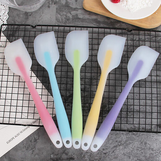 Huanjin high temperature resistant silicone spatula baking tools cream spatula mixing spatula household 6-piece set medium integrated brush 1 + medium translucent spatula 1