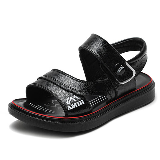 Bafdani Jungen Sandalen Mid-Large Children's New Summer Baby Baby Soft Sohle Jungen Schuhe Echte Leder Beachschuhe 9902 Blau Größe 26 Schuhlänge 16.6e