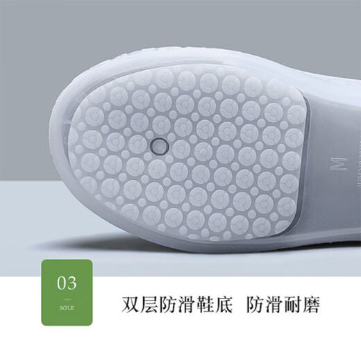 ZOZX雨鞋套防水防滑高弹加厚高筒便携式成人学生骑手鞋套水鞋防滑耐磨 白色 M（33-34）运动鞋建议拍大一码