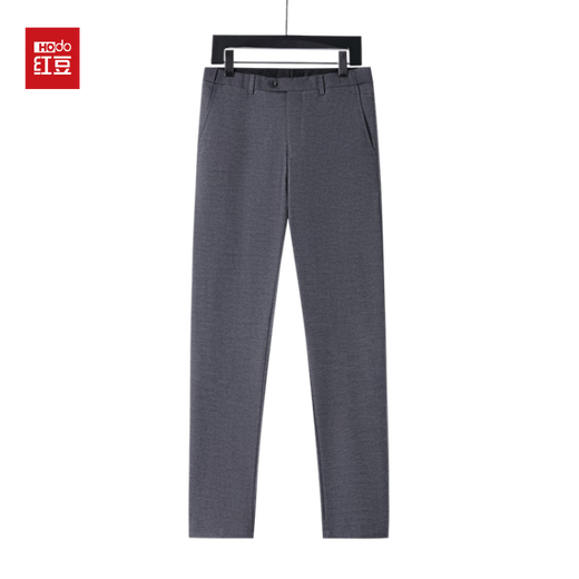 Red bean no-iron suit men's autumn and winter solid color versatile middle-aged suit men's banquet business slim formal suit Gray S 165