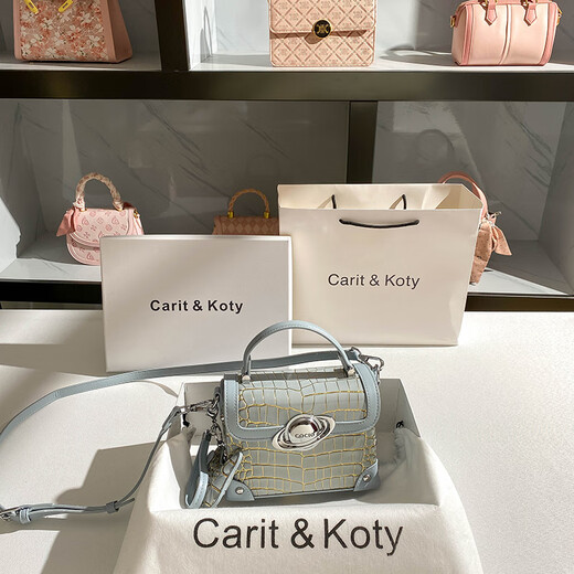 Bolsa de cocodrilo de la marca calculat/Keenck Bag de cocodrilo 2025 Spring New Cadeba Box Bag Crossbody Smare Bag Square Milk Color