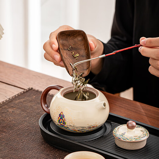Porcelain brand tea set, tea set, one pot, one cup, high-end ceramic Xi Shi pot, Kung Fu tea cup, one person drinking tea set, black pottery Xi Shi pot, 1 cup, one person drinking