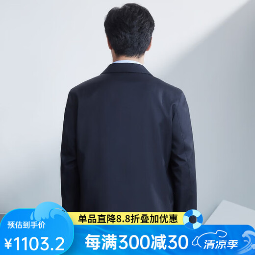 Hongdu Men's Jacket 100% Lana Peasted Fabrics Plus Fat Plus Garm Formal Work Líder Jacket Men's Chaqueta azul marino Et6478-1 2xl 185/112d Fat Plus Versión