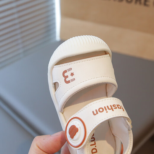 JOYNCLEON baby sandals summer new style soft-soled toddler non-slip shoes for boys and girls toe-toe beach shoes black size 24 inner length 15.5cm foot length 15cm