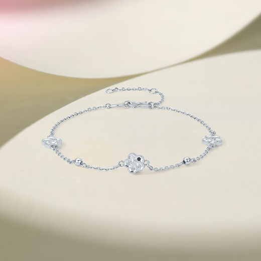 Saturday Fortune (ZLF) PT950 platinum bracelet for women, simple and versatile flower bracelet, holiday gift for girlfriend, 16+3cm-3.04g