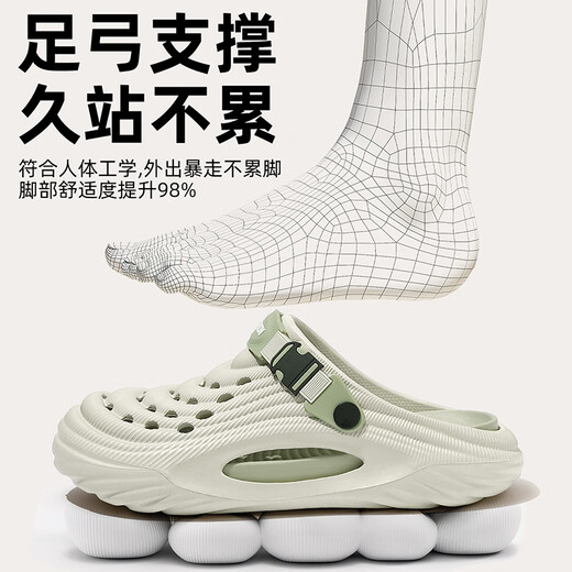 
Maoli men's sandals for summer new style wear-resistant wear-resistant toe-head-popping shoes, anti-slip thick-soled stool-skinned beach slippers Main picture color 42 -43 (inner length 265mm) positive size