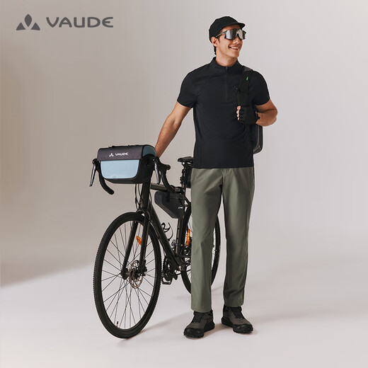 巍德（VAUDE）速干裤男户外商务休闲裤柔软抗皱吸湿排汗轻薄透气徒步直筒长裤 莫尔湖绿-701 【耐磨直筒】 S