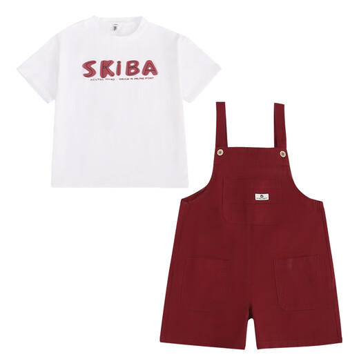Harrow Little Yellow Duck HAL.Duck Girls Mode Overalls Anzug Sommer 2025 Neue Mädchen modische Kinder Mädchen große Kinder Sommerhosen Shorts Kurzarm + Overalls 120 cm