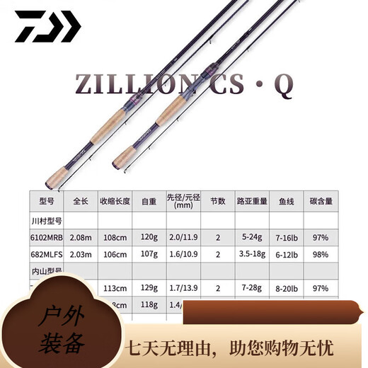 达亿瓦（DAIWA）ZILLION CS子龙马成路亚竿内山川村竞技路亚竿 2.49m 川 马成-682lxs直柄 2.03m