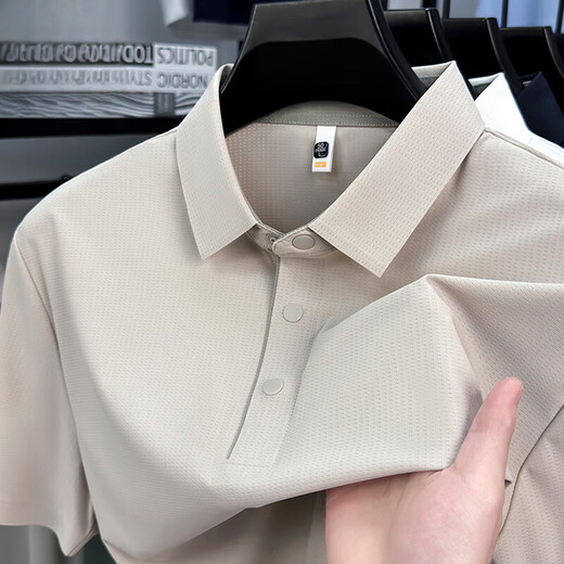 GY Goldlion Summer Traceless Traceless, рубашка поло, для мужского делового повседневного ледяного шелкового дышащего простая универсальная топ Mzy/S15810 LILAC Purple с короткими рукавами Polo 3xl 175-190JIN [Jin равняется 0,5 кг]
