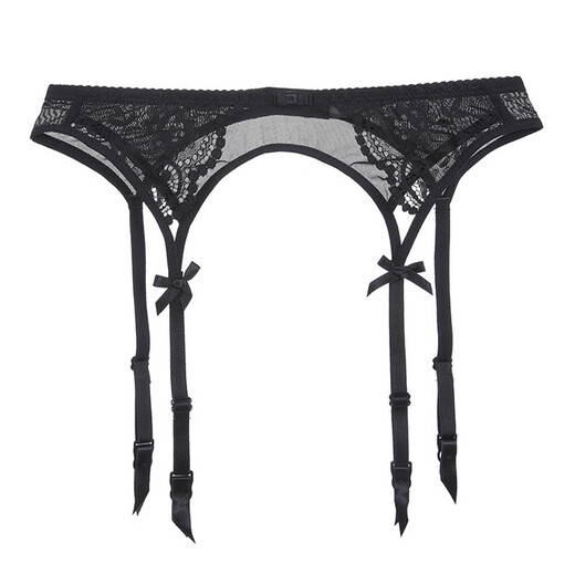 European and American sexy lace garter stockings non-slip sock clip ultra-thin stockings suspender stockings women sexy pure waist seal black [garter XL size + stockings]