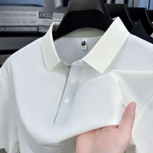 GY Goldlion Summer Traceless Traceless, рубашка поло, для мужского делового повседневного ледяного шелкового дышащего простая универсальная топ Mzy/S15810 LILAC Purple с короткими рукавами Polo 3xl 175-190JIN [Jin равняется 0,5 кг]