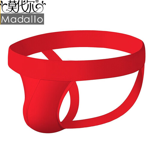 莫代尔新款男士纯棉内裤青年中腰性感丁字裤镂空免脱情趣双丁裤男款裤头 黑色 M 码(建议90-115斤b