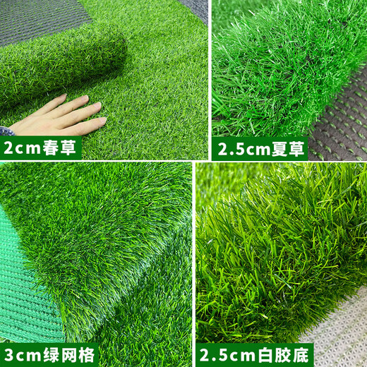 Liangxiang Simulated Lawn Carpet Plastic Artificial Green Fake Turf Kindergarten Balcony Outdoor Padding Courtyard Engineering Fence 3mx1m Spring Grass 2cm Encrypted Style