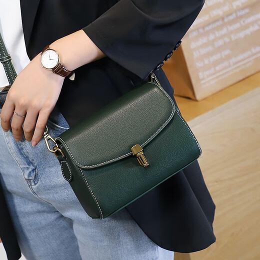 Anysmic international first-line brand 2025 new hot fashion niche one-shoulder crossbody bag retro high-end commuting small square bag dark green