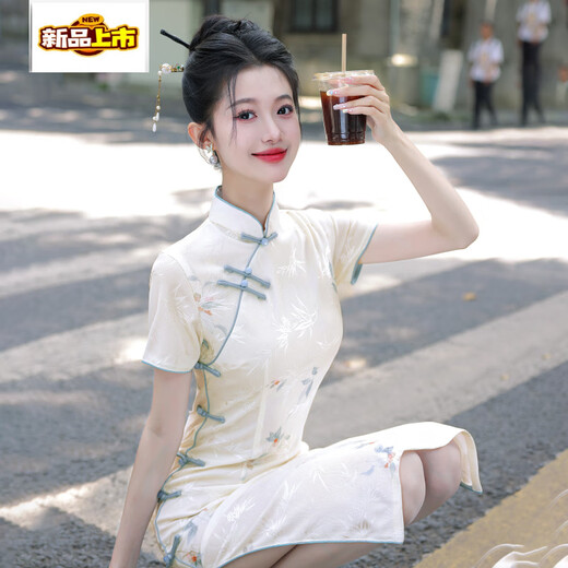 初径（CHUJING）旗袍新款改良春夏季连衣裙夏季气质年轻款新中式 691 S