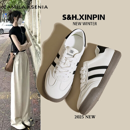 CAMILA KSENIA official website small c/k board shoes women's 2025 new summer casual versatile classic German training shoes fashionable sports white shoes beige brown 37