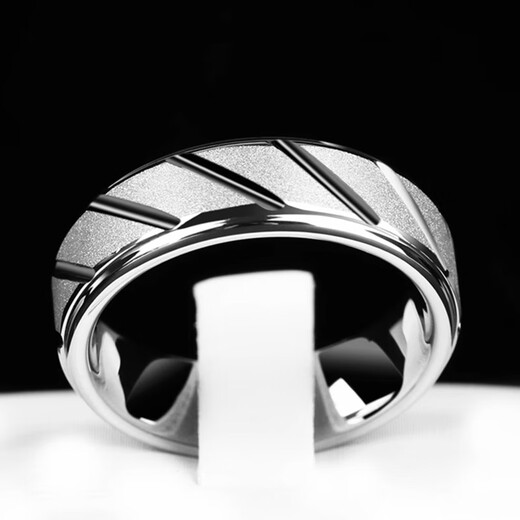 MZMZ platinum ring men's pt950 platinum index finger single ring trendy men's ring niche tail ring Valentine's Day birthday gift when/next day delivery - light luxury white gold width 5MM circle number remarks