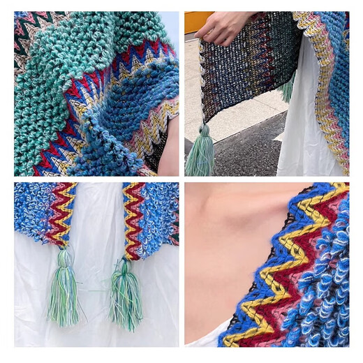 Xu Qixing Li Lang Oein Yunnan Ethnischer Stil Schal -Frauen Outer Wear 2024 Schal Frauen Nordwest Tourismus Grasland Outfit Schal Peacock Blue Shawl