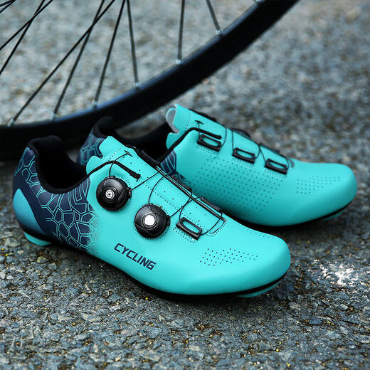 Unlocked Cycling Shoes Non-locked Cycling Shoes Road Bike Mountain Bike Locking Shoes Men's and Women's Cycling Shoes Hard Soled Spring and Autumn T25-3 Blue Moon Color (Unlocked) 36
