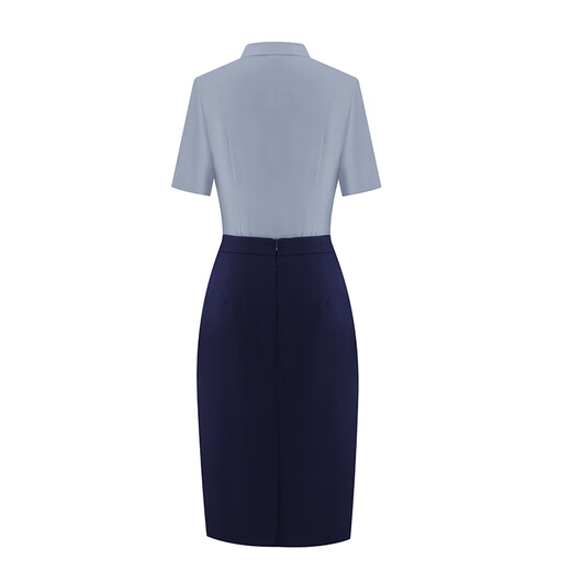 
Washing hip skirt professional suit gray shirt suit waist-closing top high-end front desk work administrative work clothes summer gray short-sleeved shirt (17087) S